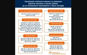 Школи Дніпра перейдуть на змішаний тип навчання